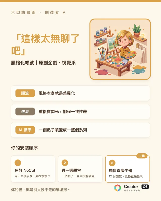 創造者 A 的路線卡：這樣太無聊了吧